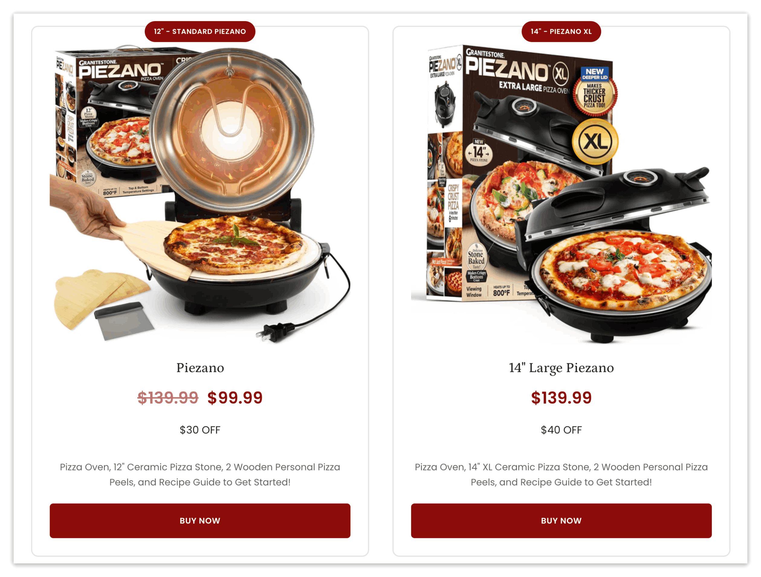 piezano pizza oven deals
